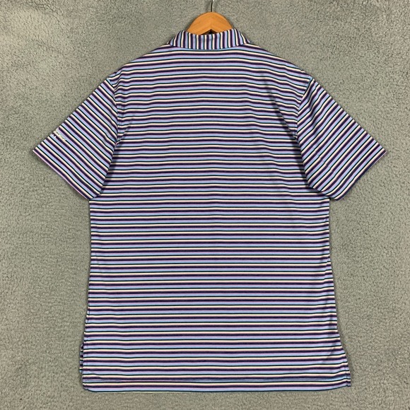 Peter Millar Polo Shirt Mens Medium M Striped Summer Comfort Seven Canyons Golf - Picture 4 of 10